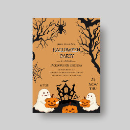 Invitación de cumpleaños de un niño único y aterra