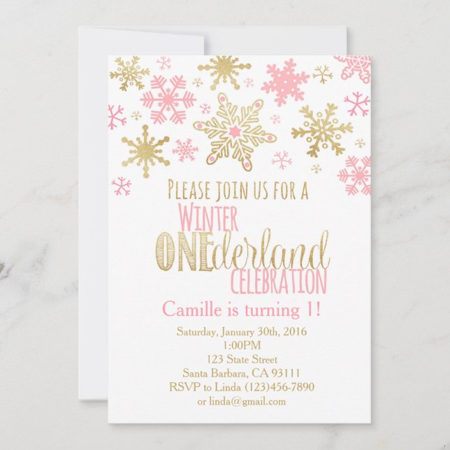 Invitación de cumpleaños de un país con copos de n (Anverso)
