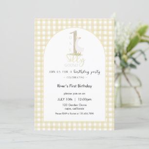 Invitación de cumpleaños de un tímido ganso