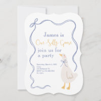Invitación de cumpleaños de un tímido ganso