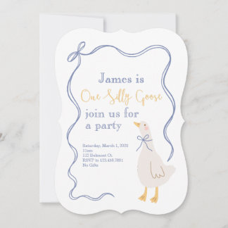 Invitación de cumpleaños de un tímido ganso