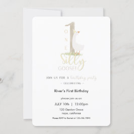 Invitación de cumpleaños de un tímido ganso