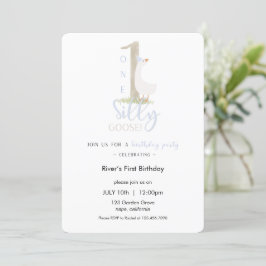 Invitación de cumpleaños de un tímido ganso