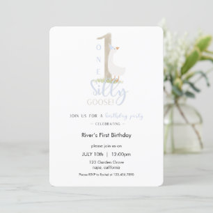 Invitación de cumpleaños de un tímido ganso