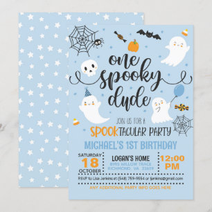 Invitación de cumpleaños de un tipo fantasmal - ni