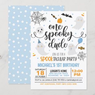 Invitación de cumpleaños de un tipo fantasmal - ni