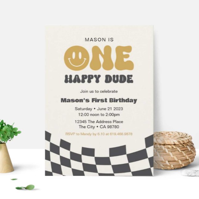 Invitación de cumpleaños de un tipo feliz ・ Amigo  (Subido por el creador)