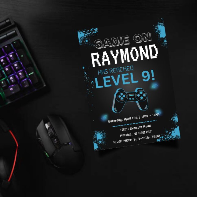 Invitación de cumpleaños de un videojuego editable (Subido por el creador)