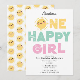 Invitación de cumpleaños de una niña feliz Cumplea