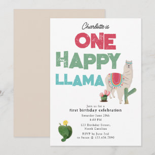 Invitación de cumpleaños de una niña para el 1er c