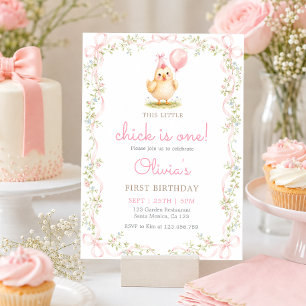 Invitación de cumpleaños de una pollita linda