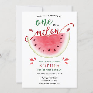 Invitación de cumpleaños de una sandía de melón