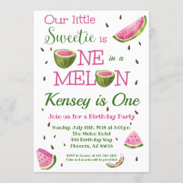 Invitación de cumpleaños de una sandía de melón
