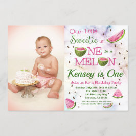 Invitación de cumpleaños de una sandía de primer a