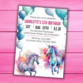 Invitación de cumpleaños de Unicorn | Fiesta de Un