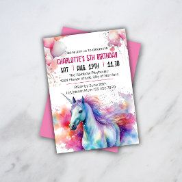 Invitación de cumpleaños de Unicorn | Fiesta de Un