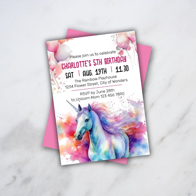 Invitación de cumpleaños de Unicorn | Fiesta de Un (Subido por el creador)
