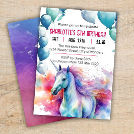 Invitación de cumpleaños de Unicorn | Fiesta de Un