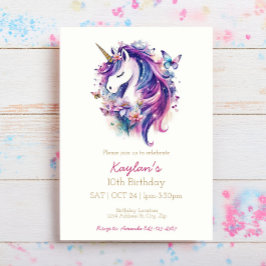 Invitación de cumpleaños de Unicorn | Invitación d