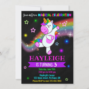 Invitación de cumpleaños de Unicorn Primer fiesta