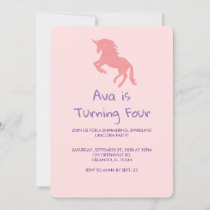 Invitación de cumpleaños de Unicorn Rainbow Pastel
