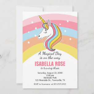 Invitación de cumpleaños de unicornio