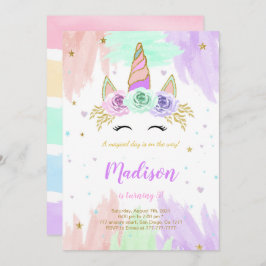 Invitación de cumpleaños de Unicornio