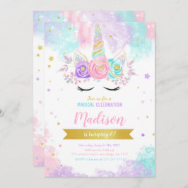 Invitación de cumpleaños de Unicornio