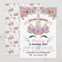 Invitación de cumpleaños de Unicornio