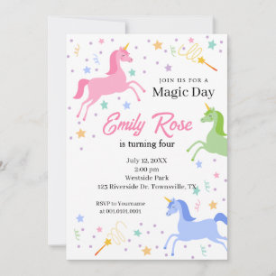 Invitación de cumpleaños de unicornio