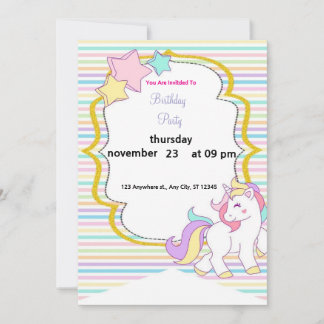 Invitación de cumpleaños de Unicornio