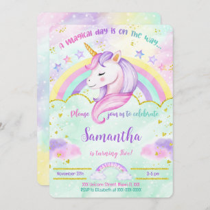 Invitación de cumpleaños de Unicornio