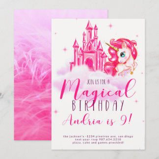 invitación de cumpleaños de unicornio