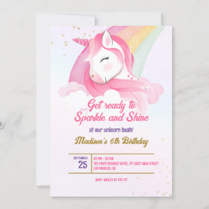 Invitación de cumpleaños de Unicornio