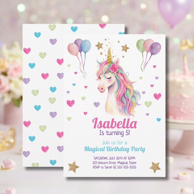 Invitación de Cumpleaños de Unicornio (Subido por el creador)