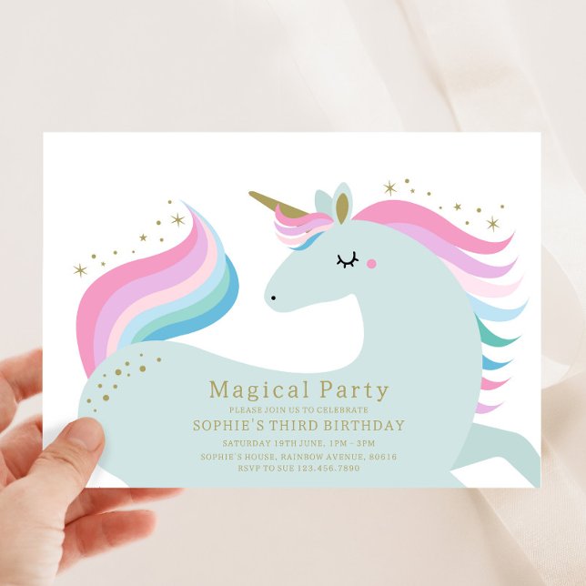 Invitación de cumpleaños de Unicornio (Subido por el creador)