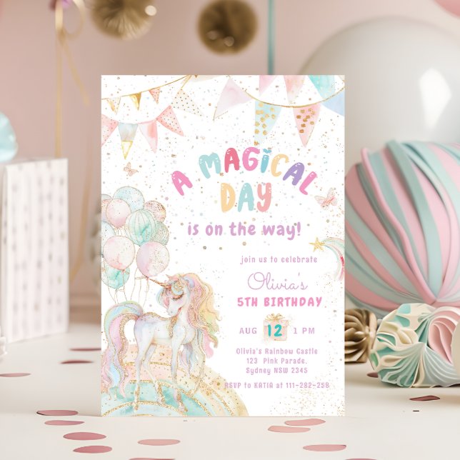 Invitación de cumpleaños de Unicornio (Subido por el creador)