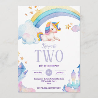Invitación de cumpleaños de unicornio