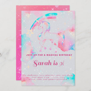 invitación de cumpleaños de unicornio