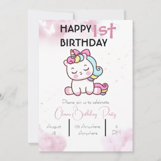 Invitación de cumpleaños de Unicornio