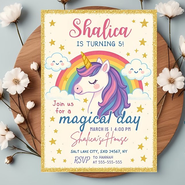 Invitación de cumpleaños de Unicornio, Chica del a (Subido por el creador)