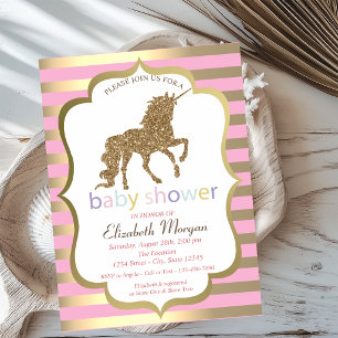 Invitación de Cumpleaños de Unicornio con Brillo D