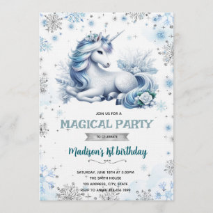 invitación de cumpleaños de unicornio de la prince