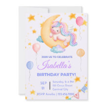 Invitación de cumpleaños de Unicornio editable par