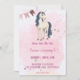 Invitación de cumpleaños de Unicornio - Fiesta de