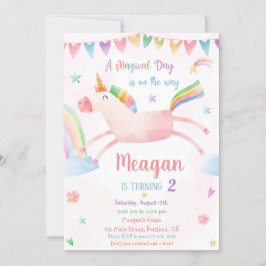 Invitación de cumpleaños de Unicornio Fiesta de cu