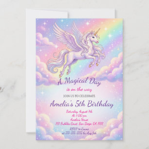 Invitación de cumpleaños de unicornio Fiesta de un