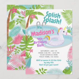 Invitación de cumpleaños de Unicornio Fiesta del g