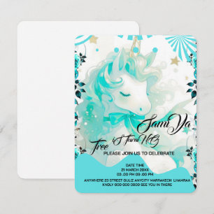 Invitación de cumpleaños de Unicornio, Fiesta invi