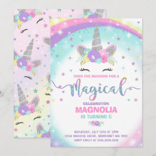 Invitación de cumpleaños de unicornio Fiesta mágic
